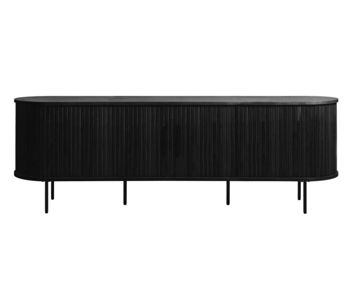 TV-meubel Nola eikenhout 180 cm - zwart | Meubelplaats