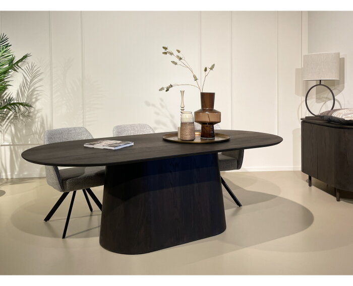 Eettafel Tobago ovaal eikenhout 200x110 cm - Espresso