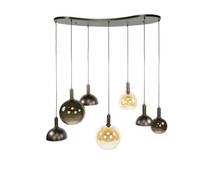Hanglamp 4+3L Cluster - Sienna brown