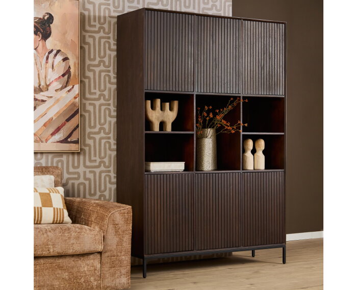 Vakkenkast Madison XL  Bruin Mangohout 135 cm