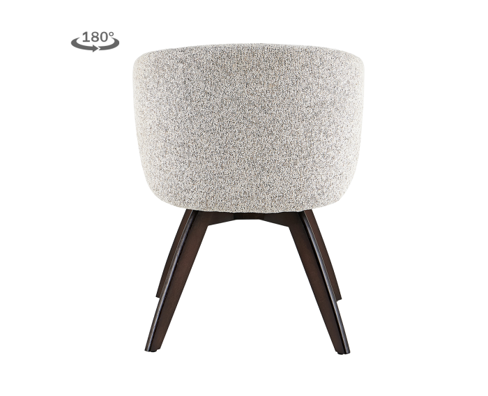 Tower Living eetkamerstoel Brescia - Puente 06 beige white - Espresso (draaibaar)