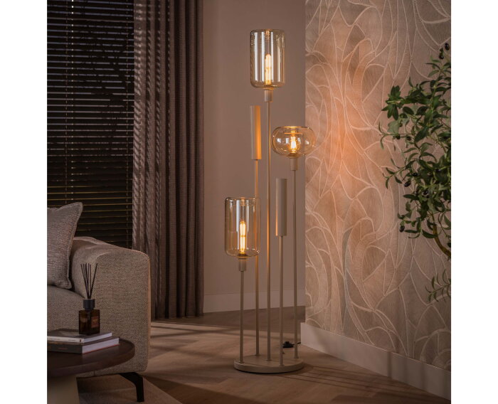 Vloerlamp Serene getrapt 2+3L - Beige