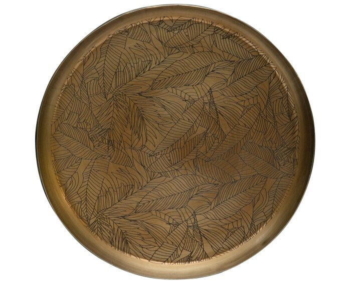 Notch Dienblad Metaal Antique Brass Ø31cm - BePureHome