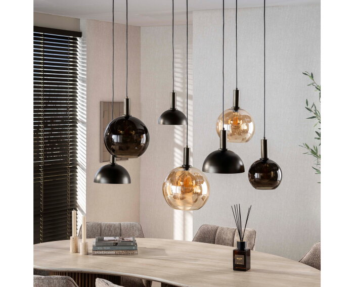 Hanglamp 4+3L Cluster - Sienna brown
