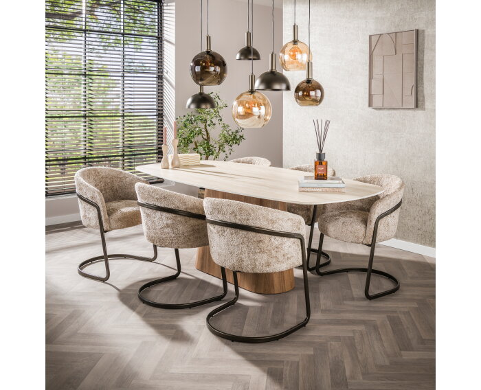 Hanglamp 4+3L Cluster - Sienna brown