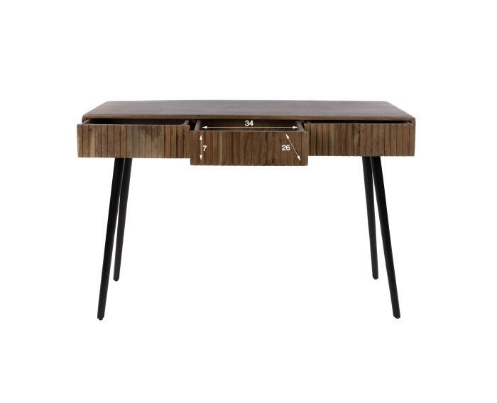 Hal-/kaptafel Carve 3L - Massief acacia bruin