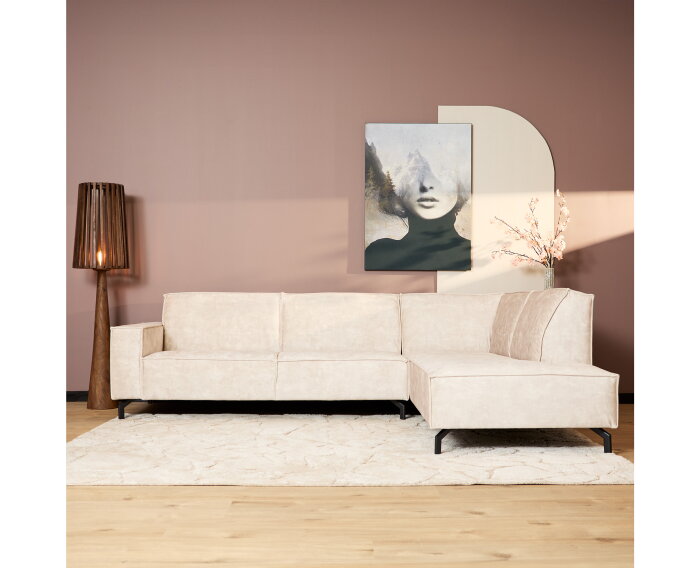 MySofa Hoekbank Floris | 2,5 zits + Divan Rechts | Beige |  Velvet