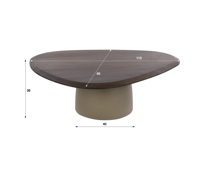 Salontafel Dune driehoekig - Beige