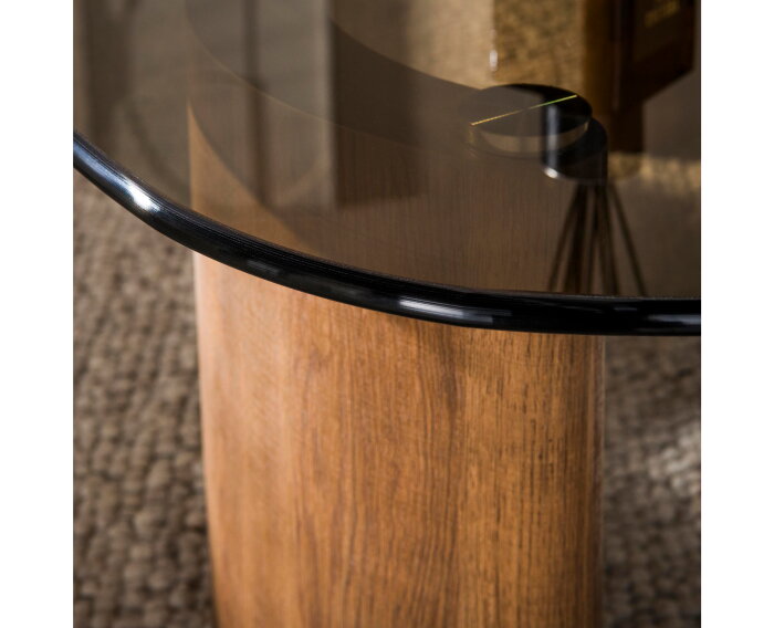 Salontafel Tinto organisch glas 130x99x35 cm - Brons glas