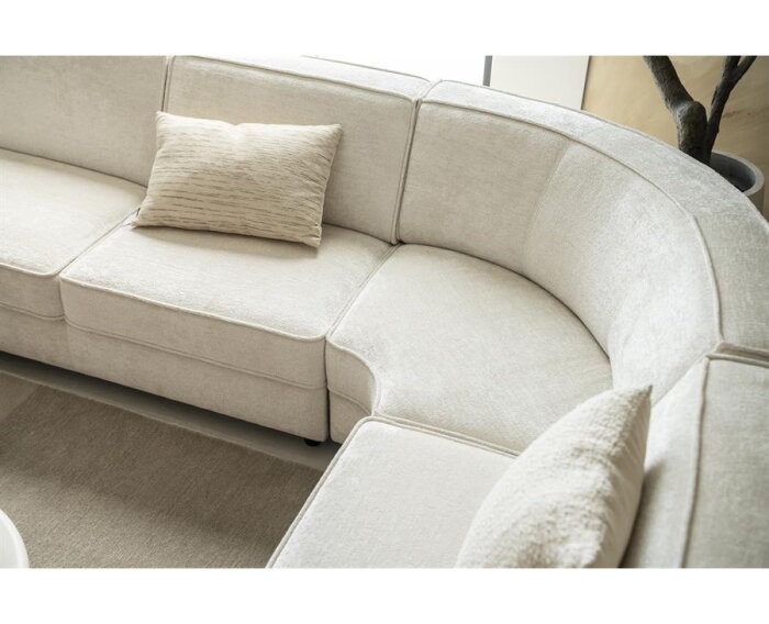 SEVN Arianne modulaire hoekbank &ndash; Leaf 01 Natural - Zelf samen te stellen - 300x232 cm