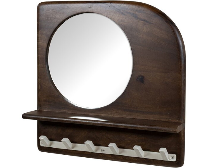 Cura&ccedil;ao kapstok 45 met spiegel en 6 haken - Welcome Home Collection