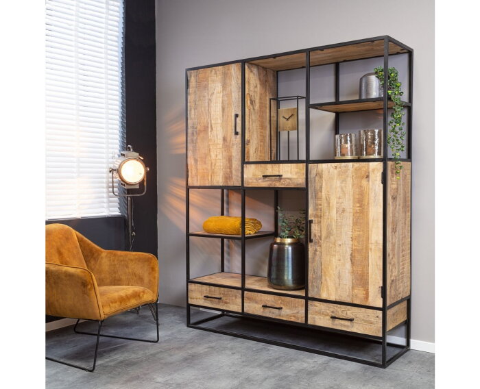 Vakkenkast Denver | Mango Metaal | 160 cm | Meubelplaats.nl