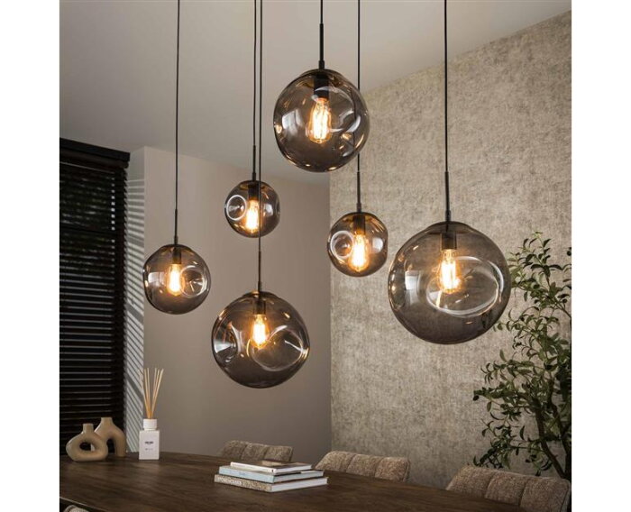 Hanglamp 6L Stellar black series - Artic zwart