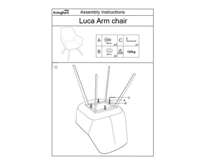 Eetkamerstoel Luca Boucle Beige | Livingfurn