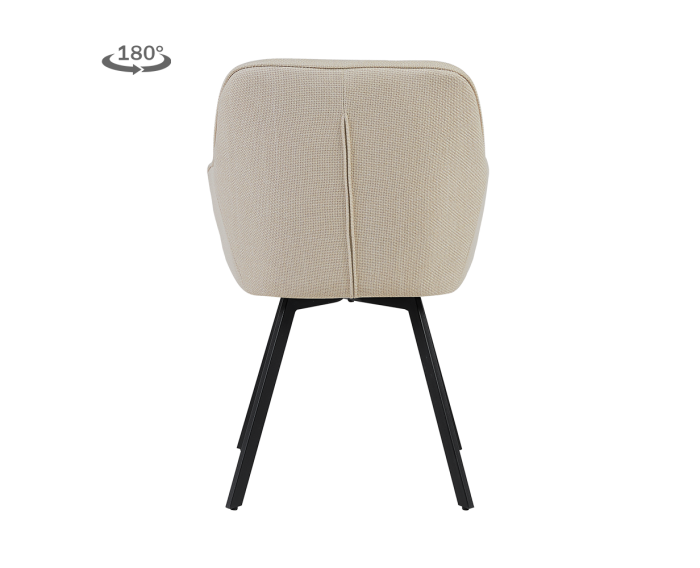 Tower Living eetkamerstoel Borgo met armleuning draaibaar - Bjorn 24 Beige