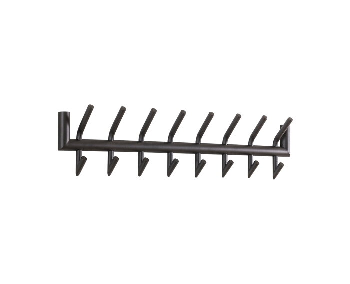Garderobe 2x8 haaks ronde buis - Donkergrijs Mat