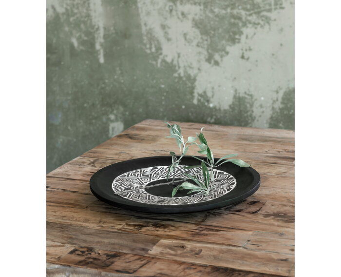 Plate Tribal black - ORDER by 2 pcs,6x&Oslash;39 cm
