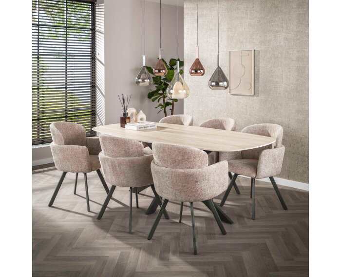 Hanglamp 5L mix glass Wings - Zwart