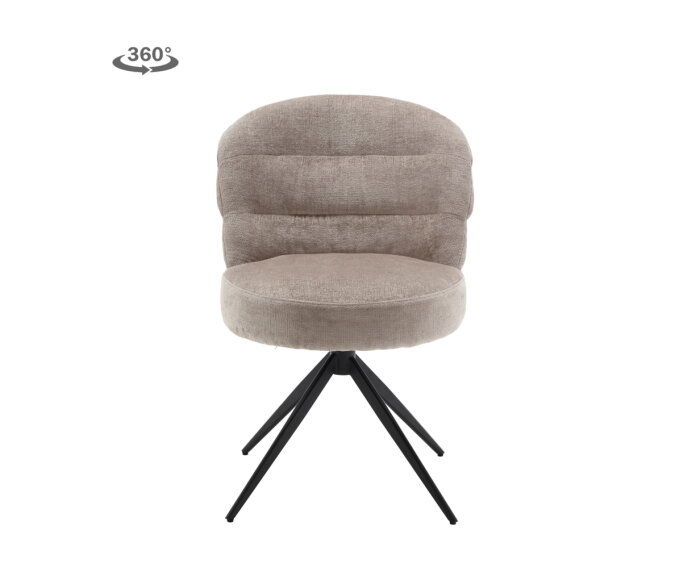 Eetkamerstoel Carro draaibaar Chenille - Ice grey