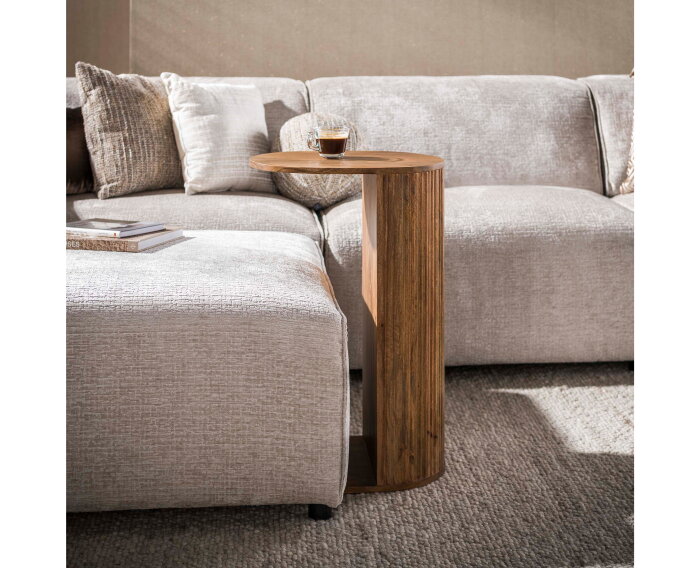 Overzettafel Wave - Massief mango zand