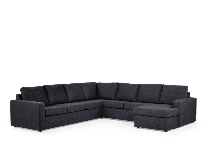 U-bank Westminster 6-zits Antraciet – Hoek Links/Rechts – Stof Dortmund 1115 – 285x285 cm