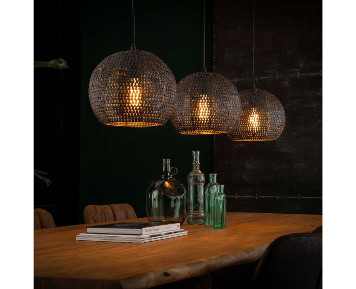 Hanglamp Armor 3 lampen Halfrond