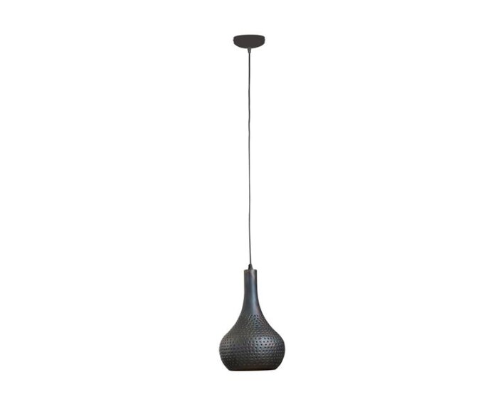 Hanglamp 1x industry concrete kegel - Zwart bruin