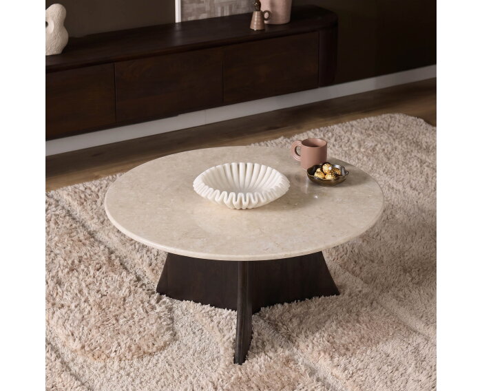 Salontafel Milo Botticino marmer 80 cm