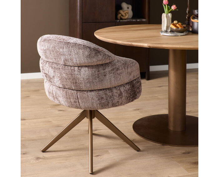Eetkamerstoel Bella | Clay | Poot Bronze | Met armleuning