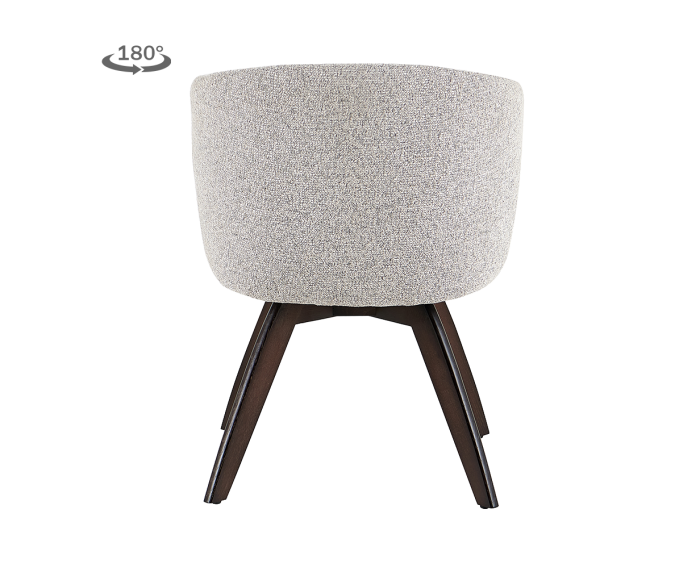 Brescia armchair swivel 180&deg; Espresso- Puente 09 light grey