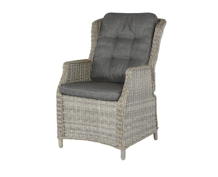 DARWIN ADJUSTABLE DINING CHAIR - RATTAN MIXED BROWN  -  ROYAL DARK GREY