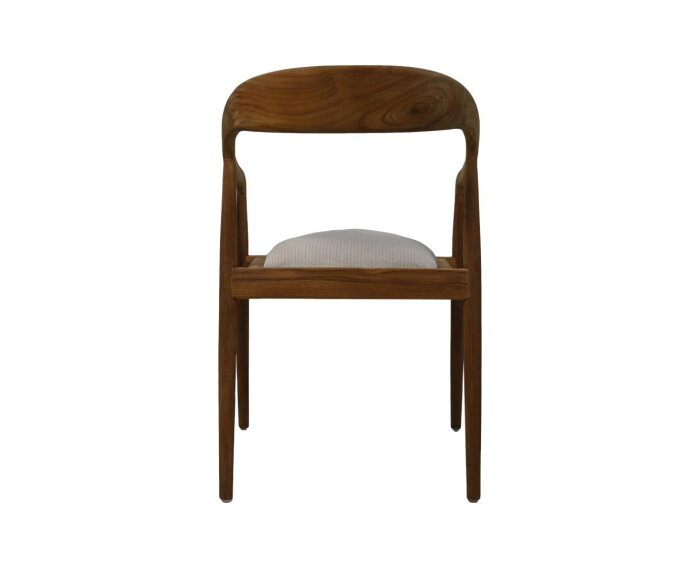 HSM Collection-Eetkamerstoel Wifera + zitting-55x41x78-Naturel/Wit-Teak/Stof