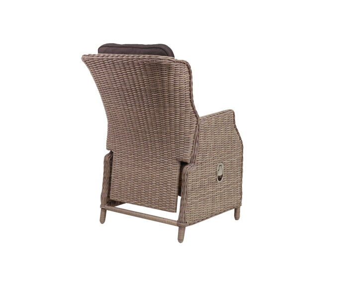 DARWIN ADJUSTABLE DINING CHAIR - RATTAN MIXED BROWN  -  ROYAL DARK GREY