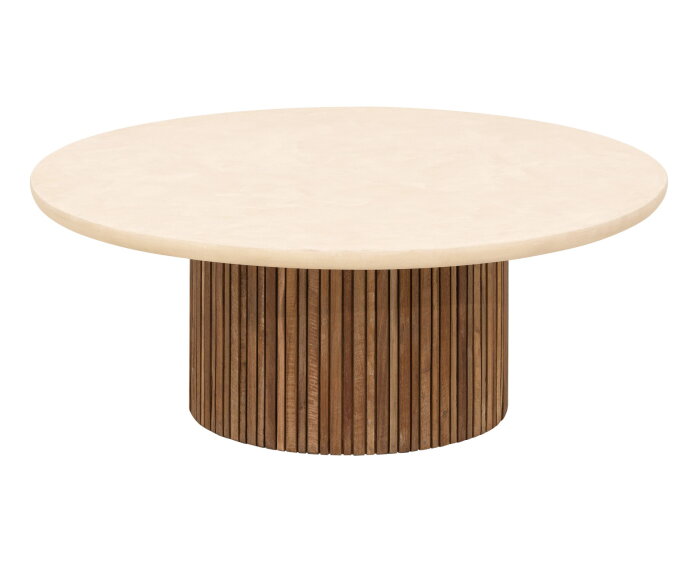 Coffee table Lagoon MORTEX round,35x&Oslash;90 cm, teakwood + mortex