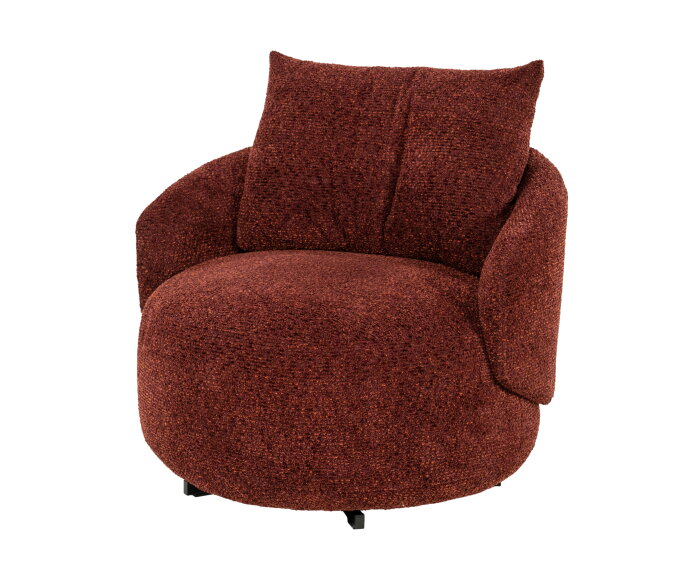 SEVN Lieke fauteuil draaibaar - Rond en compact - Rhapsody 10 Burnt Brick - 93x90x79 cm