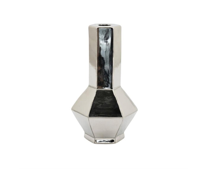 Candle holder Axis large - silver | BY-BOO
