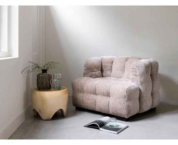 MUST Living Fauteuil Mars - Glamour sand - 75x102x95 cm