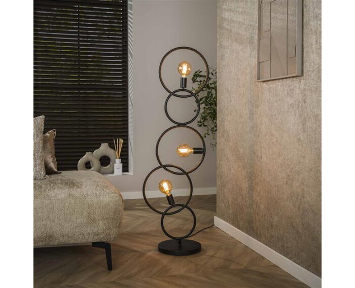 Vloerlamp 3L loop - Artic zwart