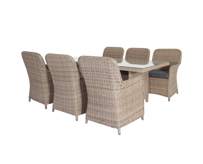 TOULOUSE DINING SET - RATTAN MIXED BROWN / ROYAL STONE BROWN