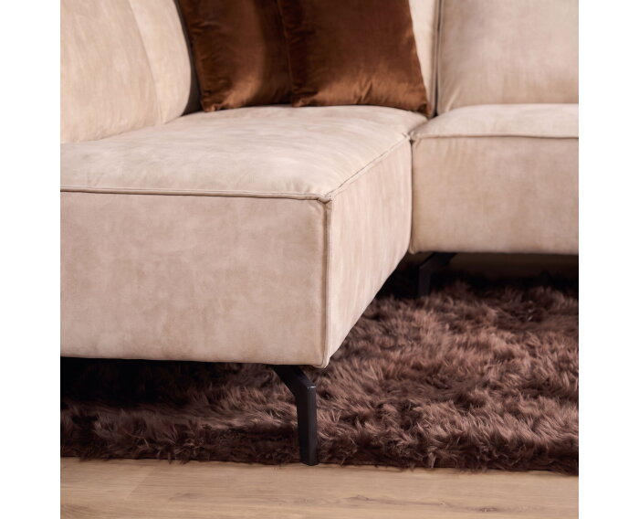 MySofa Floris Hoekbank Velvet Beige Divan Links+2,5 zits