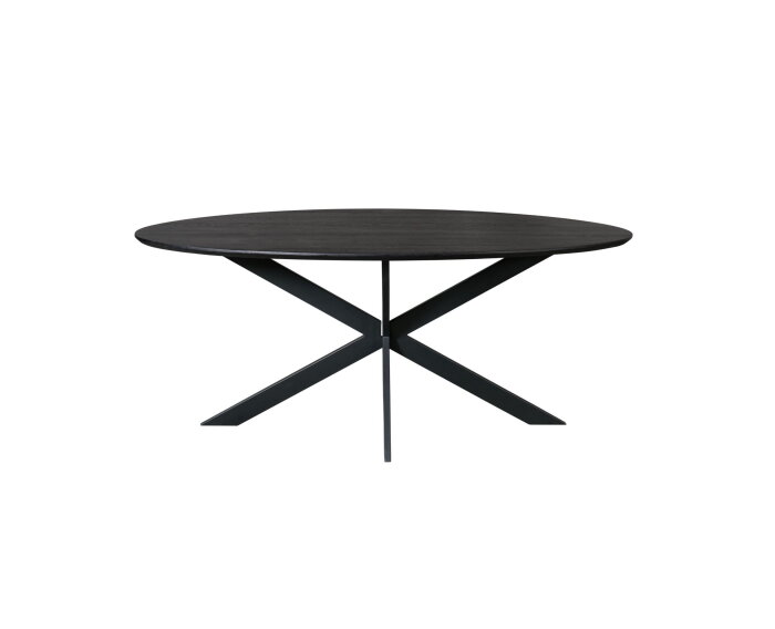 Eiken eettafel Ferris | Ovaal 180 cm | Zwart