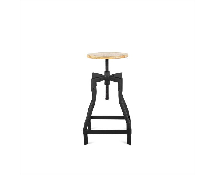 Iron Revolving Stool 35 Iron stand black, wooden standaard finish