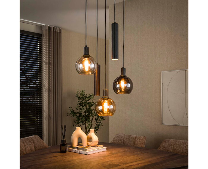 Hanglamp Sfera Tricolore getrapt 5L - Artic zwart