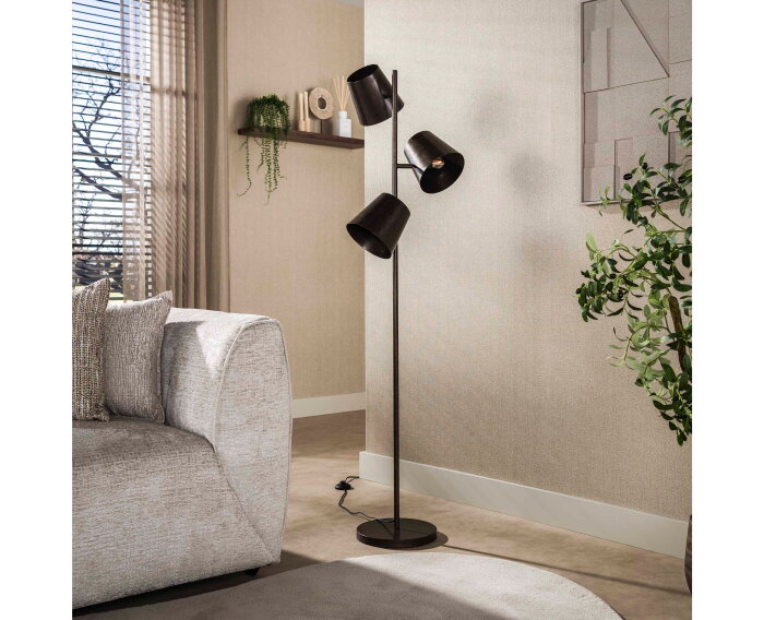Vloerlamp Kinetic 3L - Urban bruin