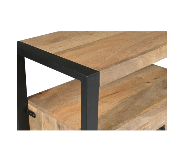 Ladenkast Boaz mangohout 80x40x80 cm - halkastje - 2 lades