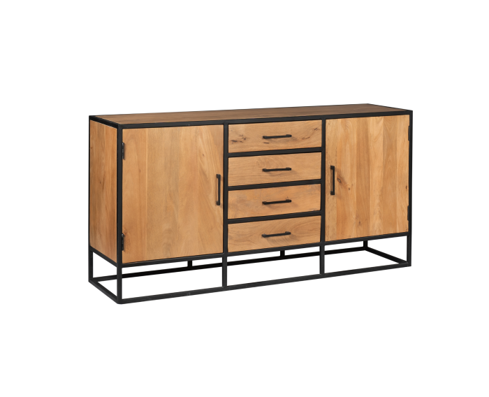 Dressoir Denver | Mangohout en staal | 165 cm