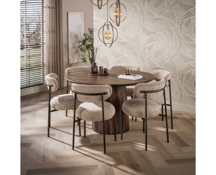Eettafel Central rond &Oslash;130 - Massief acacia bruin