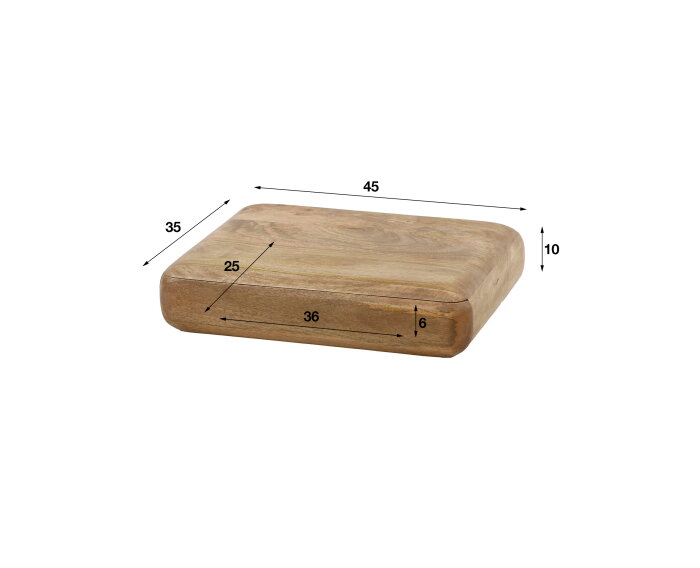 Nachtkastje Sleek mangohout - zandkleur