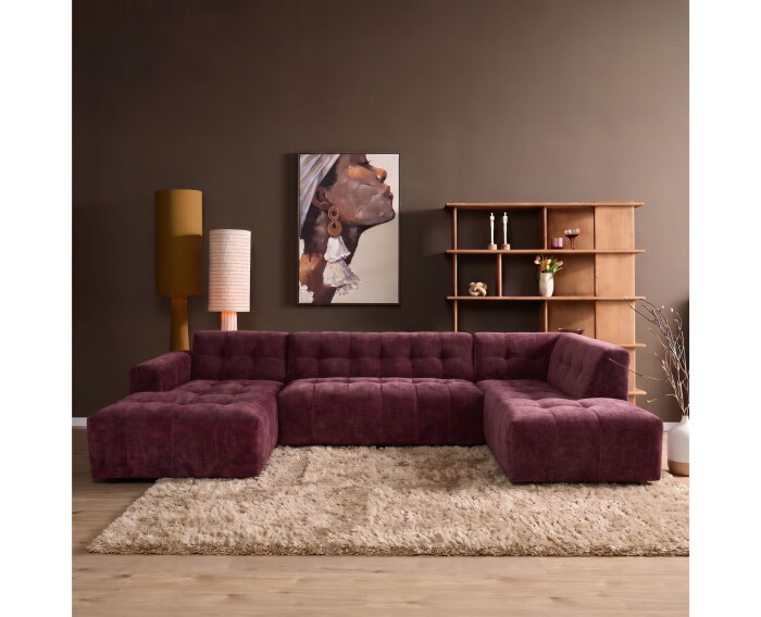 MySofa Ruby U-bank Beige Lounge L + 2,5 + Ottomane R