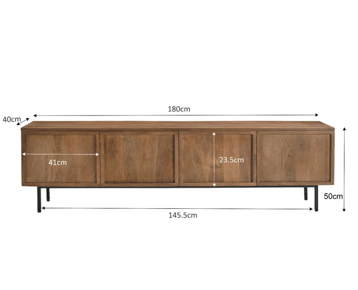 Tv meubel Elan mangohout 180 cm - Naturel